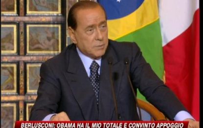 Berlusconi: Pieno e convinto appoggio ad Obama