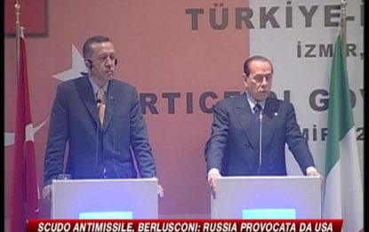 Turchia in Ue, Berlusconi apre. Solidarietà a Mosca su scudo