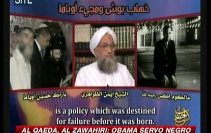 Al Qaeda contro Obama, Al Zawahiri: servo negro