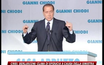 Berlusconi: clima di sfiducia a causa della sinistra