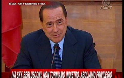 Iva su Sky, Berlusconi: "Non si torna indietro"