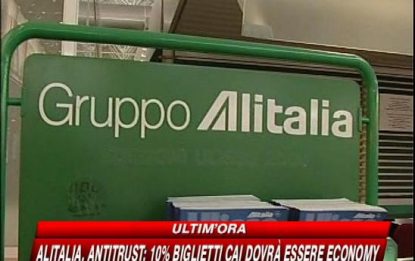 Alitalia, Antitrust: ok a Cai con condizioni su tariffe