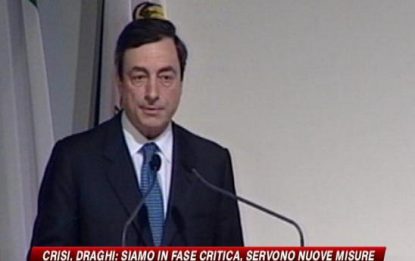 Crisi, Draghi: "Siamo in fase critica"