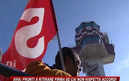 Alitalia, a Fiumicino manifestazione di Up, Anpac e Sdl
