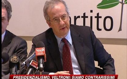 Presidenzialismo, Veltroni: siamo contrarissimi