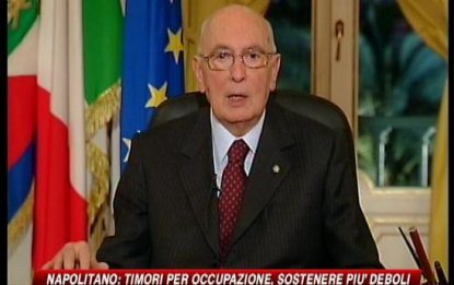 Napolitano: "Dalla crisi esca un'Italia più giusta"