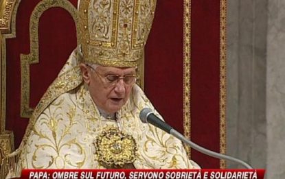 Papa: contro la crisi servono solidarietà e sobrietà