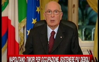 Napolitano sprona l'Italia: crisi sia occasione di rinascita