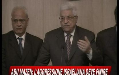 Gaza, Abu Mazen: "L'aggressione israeliana deve finire"