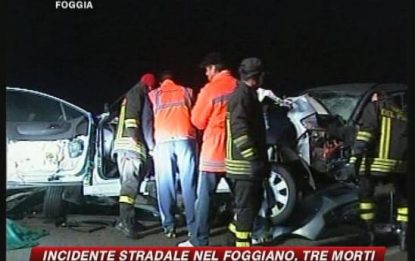 Tragico schianto nel Foggiano: 3 morti