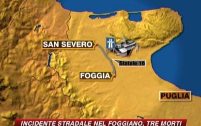 Sangue sulle strade, incidente nel Foggiano: 3 morti