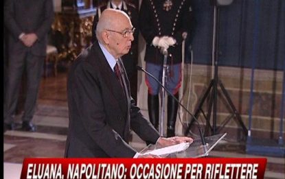 Caso Englaro, Napolitano: serve riflessione comune