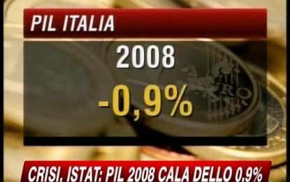 Istat,Pil 2008 in ribasso dello 0,9 per cento