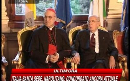 Vaticano, Napolitano: "Concordato ancora attuale"
