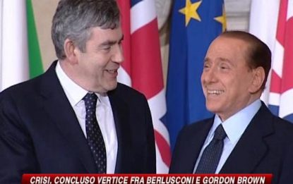 Crisi, Berlusconi e Brown: no al protezionismo