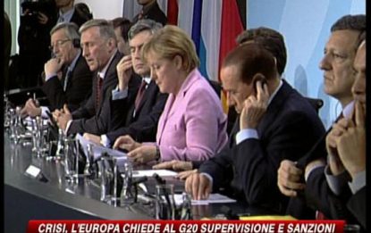 Crisi, l'Ue chiede al G20 supervisione e sanzioni