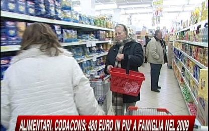 Inflazione scende, ma per Codacons è allarme alimentari