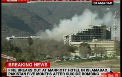 Fiamme all'hotel Marriot di Islamabad