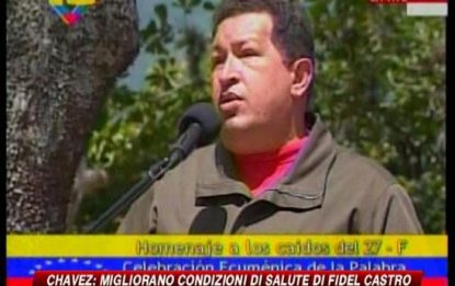 Chavez: migliorano condizioni di salute di Fidel Castro