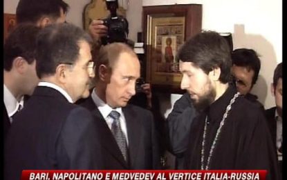 Bari, Napolitano e Medvedev al vertice Italia-Russia