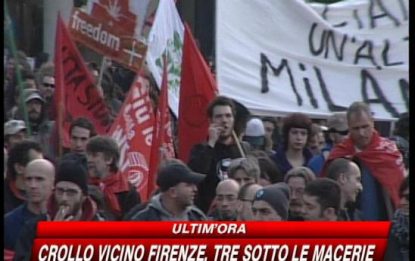 Bergamo, scontri tra forze dell'ordine e manifestanti