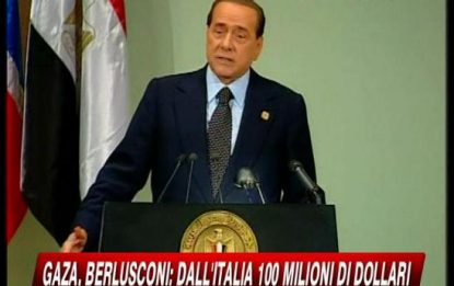 Gaza, Berlusconi: 100 milioni di dollari dall'Italia