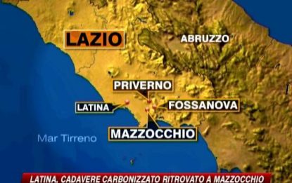 Latina, cadavere carbonizzato ritrovato a Mazzocchio
