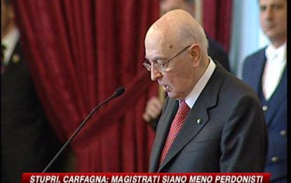 Otto marzo, Napolitano denuncia l'infamia dello stupro