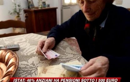 Pensioni, Istat: quasi la metà non arriva a 500 euro