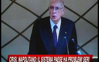 Crisi, Napolitano: problemi seri, serve unire le forze