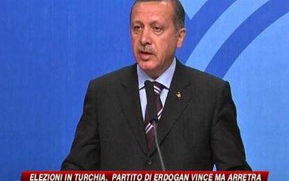Turchia, l'Akp di Erdogan vince le elezioni ma arretra