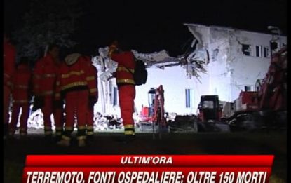 Terremoto Abruzzo, il bilancio sale a oltre 150 morti