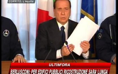 Berlusconi: "Dal 6 aprile, 806 gli eventi sismici"
