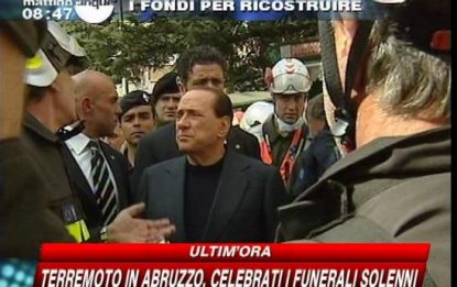 Abruzzo, Berlusconi: garantisco su fondi ricostruzione