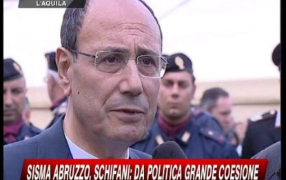 Terremoto Abruzzo, Schifani: "La politica è unita"
