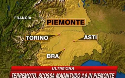Terremoto, scossa di magnitudo 3.9 in Piemonte