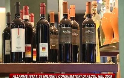 Allarme Istat: cresce il consumo di alcol in Italia