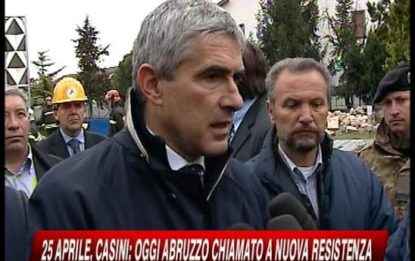 Casini: "Oggi Abruzzo chiamato a nuova Resistenza"
