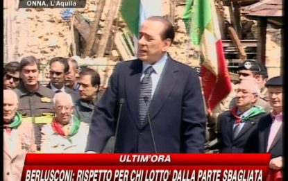 Berlusconi a Onna per il 25 aprile