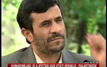 Ahmadinejad: "Sì a due Stati in Medio Oriente"