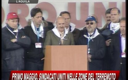 1 Maggio, i sindacati all'Aquila solidali con i terremotati