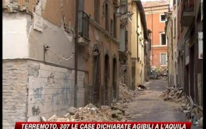 Terremoto, dichiarate agibili 307 case dell'Aquila