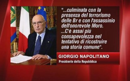 Napolitano: superare le lacerazioni del terrorismo
