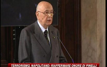 Terrorismo, Napolitano: "Pinelli vittima due volte"