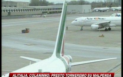 Alitalia, Colaninno: "Presto torneremo su Malpensa"