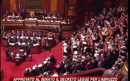 Il Senato approva le legge per l'Abruzzo