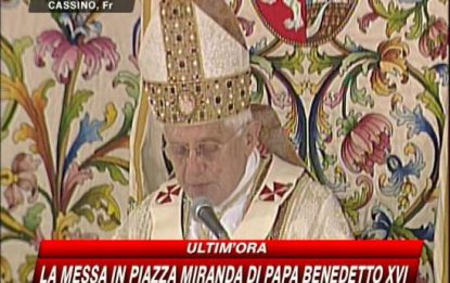 Cassino, in 20mila alla messa del Papa