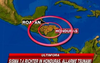 Allarme tsunami in Honduras