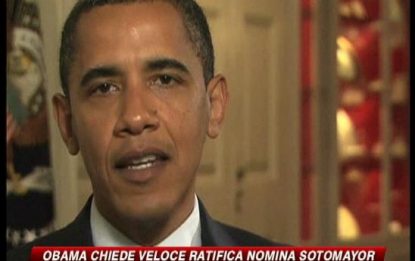 Obama chiede la ratifica della nomina Sotomayor