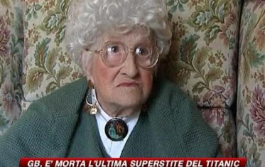 Morta a 97 anni l'ultima superstite del Titanic